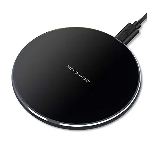 GLOUE Wireless Charger, 10W Qi-Guaranteed Wireless Charging Compatible with iPhone Xs Max/XS/XR/X/8/8 Plus, Compatible with Galaxy S9/S9+/S8/S8+/Note 8, 5W for All Qi-Enabled Phones(No AC Adapter)
