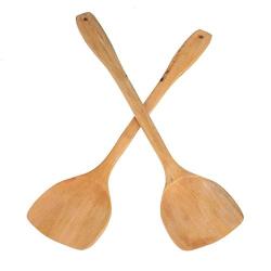 Teydhao 2 Pcs Wooden Spatulas for Baking Cooking Kitchen Utensils Heat Resistant Kitchenware, Non-Stick Kitchen Baking Tools Cooking Utensils, Kitchen Gadgets Utensil Sets