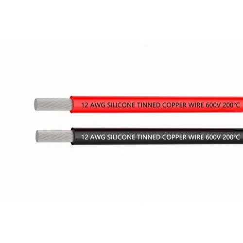 TUOFENG 12 Gauge Electrical Wire 20 Feet [10 ft Black And 10 ft Red] Tinned Copper Wire Stranded Wire - 12 AWG Silicone Wire - Flexible Silicone Wire Works Well for RC car, drone, helicopter and engin