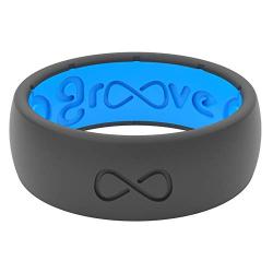 Groove Life - Silicone Ring for Men and Women Wedding or Engagement Rubber Band with Lifetime Coverage, Breathable Grooves, Comfort Fit, and Durability - Original Solid