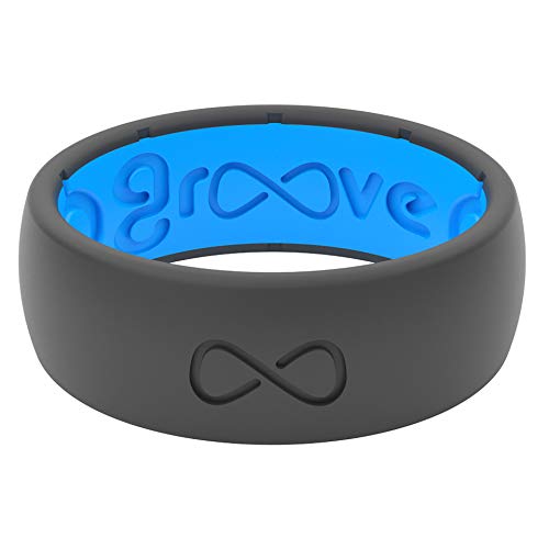 Groove Life - Silicone Ring for Men and Women Wedding or Engagement Rubber Band with Lifetime Coverage, Breathable Grooves, Comfort Fit, and Durability - Original Solid