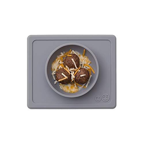 ezpz Mini Bowl - One-Piece Silicone placemat + Bowl (Gray)