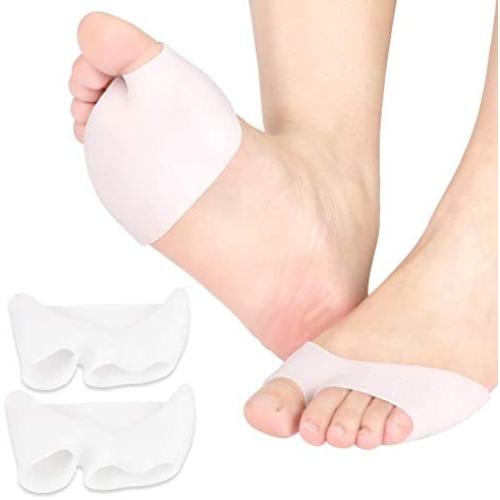 Gel Metatarsal Pads, Breathable Ball of Foot Cushions, Soft Silicone Forefoot Pads for Diabetic Feet and Mortons Neuroma, Callus and Blisters Prevention, Foot Pain Relief, 1 Pair