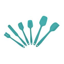 Silicone Baking Tool Set-Silicone Kitchenware 6 Piece Set Cream Scraper Baking Tool Spatula Brush Set, blue