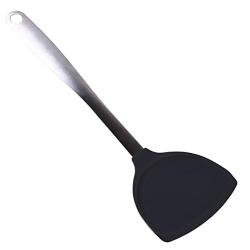 Idiytip Kitchenware Cooking Tools Stainless Steel Silicone Non-stick Fried Shovel Egg Fish Frying Pan Shovel