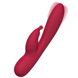 Tracy’s Dog G Spot Rabbit Vibrator with Ticklish Bunny Ears for Clitoral Stimulation,Waterproof Flexible Liquid-Silicon Dildos Vibrators with Dual Motor 7 Vibration Patterns Sex Toys for Women