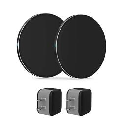 Wireless Charger 5W (2 Pack) by TalkWorks | Qi Certified Wireless Charging Pad Wall Adapter for Apple iPhone XS, iPhone XS Max, iPhone XR, iPhone X, iPhone 8, Samsung Galaxy S9, S8, S7, Note - Black