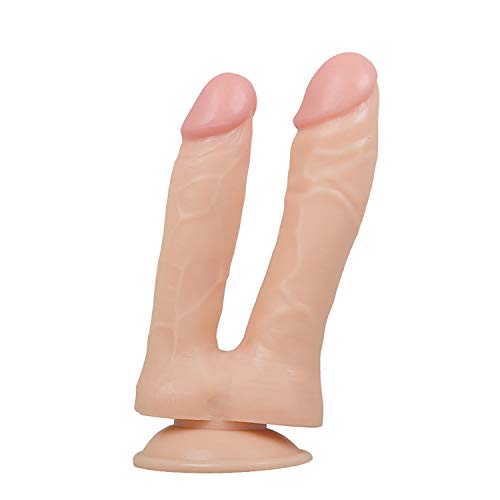 Wjvnbah Sex Toys Realistic Dildo Double-Headed Penis Elastic Double-Sided Silicone Penis Double Hole Stimulation Anal Dildo Female Masturbation Massager