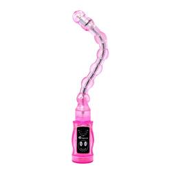 FW 6 Frequency Spinning Vibrating Plug Massage Soft Beads Toys for Couples Plug Silicone Products,Pink