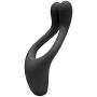 Doc Johnson TRYST - Multi Erogenous Zone Silicone Vibrator and C-Ring - Focused Stimulation For Both Partners - Synergistic Vibrations - Black