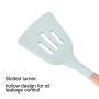 9PCS 10PCS Blue Silicone Kitchenware Set Kitchen Spatula Spoon Set Wooden Storage Tube