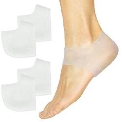 ViveSole Gel Heel Protectors (2 Pairs) - Silicone Gel Guard for Women and Men - Moisturizing for Blister, Cracked Foot, Plantar Fasciitis, Spur Relief - Soft Cushion Support - Protective Insert Sleeve