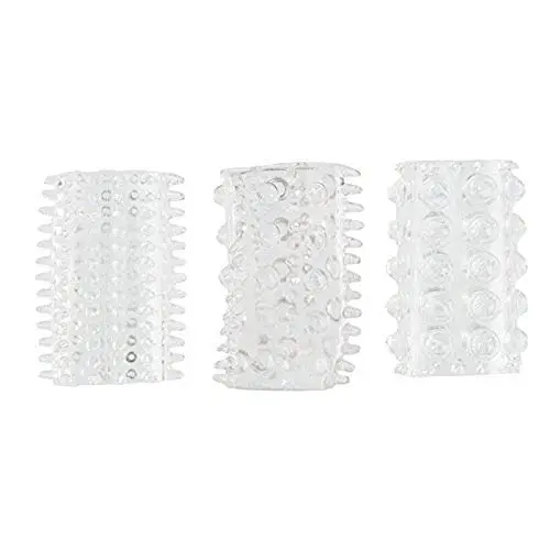 Toys for Couples 3 PCS Clear Silicone Rod Ring Extension Enhancer Tickler Sleeve