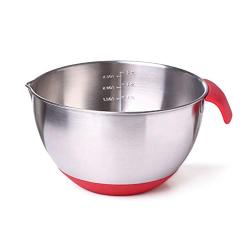 Stainless Steel Mixing Bowl with Ergonomic Non-Slip Silicone Base Professional Kitchenware (Color : B, Size : M)