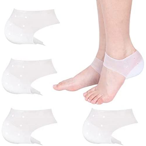 4Pcs Invisible Height Increase Insoles Silicone Height Increase Socks for Women Men Soft Gel Heel Lift Pads Heel Cushion Inserts Taller Height Lift Shoes Insole (1.6in/4cm)