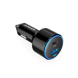 USB C Car Charger, Anker 49.5W PowerDrive Speed+ 2 Car Adapter with One 30W PD Port for MacBook Pro/Air 2018, iPad Pro, iPhone XS/Max/XR/X/8, S10/S9, and One 19.5W Fast Charge Port for S8 and More