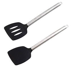 UnitedCAheart 304 9 Set Shovel Stainless Steel Silicone Kitchenware Non-Stick Special Spatula High Temperature Cooking Shovel Kitchenware Set