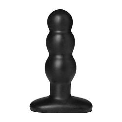 Doc Johnson TRUSKYN Dual Density Silicone - The Tru Plug - Ripple - 4.5 in. Long and 1.3 in. Wide - Firm Core with Soft Skin-Like Exterior - Anal Toy - Black