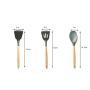 Gwjs Silicone Wooden Handle Kitchen Utensils, Non-stick Spatula Silicone Kitchenware Kitchen Gadgets Kitchen Utensils-nine-piece Set 32cm(12.6inch)
