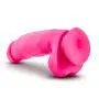 Blush Neo Elite 7 Inch Silicone Dual Density Cock with Balls Realistic Suction Cup Dildo, Sex Toy for Women, Neon Pink