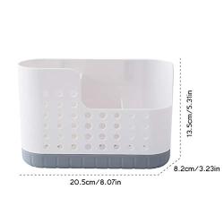 Newood Storage Box Basket Rack Bag, Self-Adhesive Detachable Plastic Cutlery Drain Rack Kitchenware Storage Box