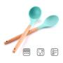 JunbosiKitchenware Set Kitchenware Food-Grade Silicone Kitchenware 12-Piece Set with Silicone Handle with Wooden Handle