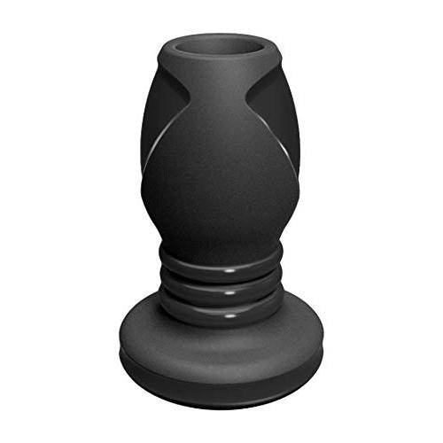 Doc Johnson Platinum Premium Silicone - The Stretch - Hollow Butt Plug - Medium - Black