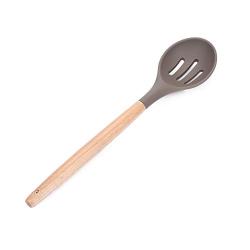 TOPmountain Cooking Utensils Set Silicone Cooking Simple Heat Resistant Wooden Handle Women Family
