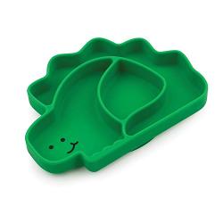 Bumkins Silicone Grip Dish, Suction Plate, Divided Plate, Baby Toddler Plate, BPA Free, Microwave Dishwasher Safe ? Dinosaur