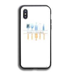 iPhone X/XS Case, Protective Heavy Duty Case with Tempered-Glass Back Case for iPhone X/XS 5.8 Inch (Kitchenware Vector)
