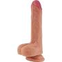 The Quarterback by FUKENA - Realistic Dual Density Silicone Dildo, 5.5 Inches Insertable (Light Skin with Colored Glans)