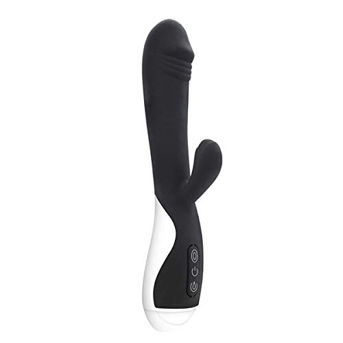 Auonk Function Vibrant Silicone Waterproof Toys for Women (Black-008)