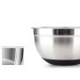 OUYAWEI Stainless Steel Mixing Bowl with Ergonomic Non-Slip Silicone Base Professional Kitchenware Diameter 18cm Black Silicone Bottom