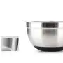 OUYAWEI Househeld Kitchen Home Daily Stainless Steel Mixing Bowl with Ergonomic Non-Slip Silicone Base Professional Kitchenware Diameter 22cm Black Silicone Bottom