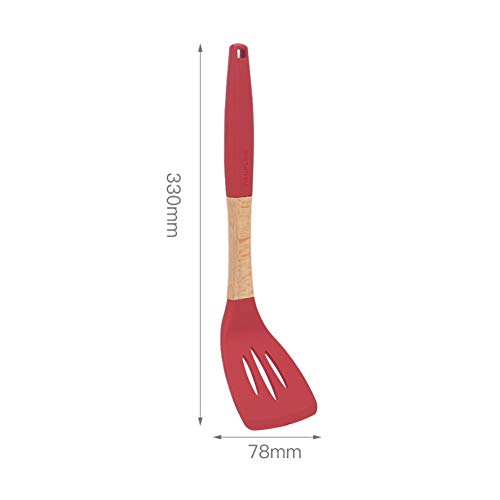 Cookware,silicone Kitchenware Silicone Spatula Set Non-stick Gets Shovel Scoop Kit-red 33cm(13inch)