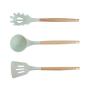 Silicone Kitchenware - Kitchen Wood Handle Silicone Kitchenware Set of 9 Pieces, Cooking Tools Spoon Shovel Baking Set Spatula, 9-piece set