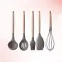 UPKOCH 5pcs Silicone Kitchenware Set Nonstick Cooking Utensils High Temperature Resistant Kitchen Tool with Wood Handle for Home