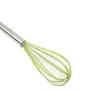 Manual Egg Beater Stainless Steel Kitchen Egg Beater 10 Inch Milk Bubbler Silicone Kitchenware (Color : Green)