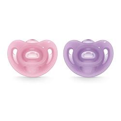 NUK Sensitive Orthodontic Pacifiers, Girl, 0-6 Months (2 Count)