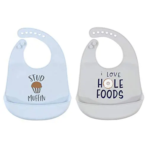 Hudson Baby Unisex Baby Silicone, Waterproof Bibs