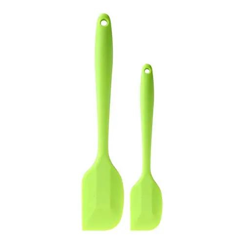 Long Handle Silicone Scraper for Butter Cake Cooking Tool Kitchenware 1 Small Scraper and 1 Big Scraper(Green)