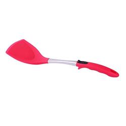 Silicone spatula non-stick pan special spatula silicone 304 stainless steel kitchenware high temperature shovel,Red