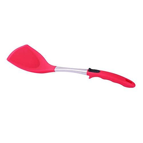 Silicone spatula non-stick pan special spatula silicone 304 stainless steel kitchenware high temperature shovel,Red
