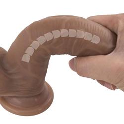 Extremely Like-Like Stráp?n Bendable Massage Toy, Silicone Waterproof Soft and Adjustable Beginner Trainer Tool (Brown)