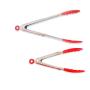 FOOX Set of 2-9, 12 Inch Stainless-Steel Kitchen Tongs, Cooking Tongs Heavy Duty Locking Kitchen Barbecue Tongs Set for Barbecue, Cooking, Grilling, and BBQ
