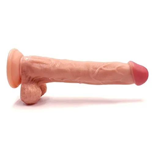Lověrs 10.23 Inch Female Toy Huge Toy Safe Silicone Material Realistic Lifelike Black Huge Tools for Women Silicone Tools with Suction Cup Flexible Lifelike Toy