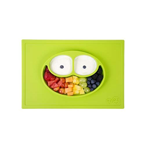 ezpz Happy Mat - One-Piece Silicone placemat + Plate (Lime)
