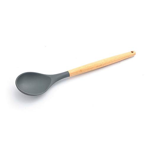 Silicone Kitchenware with Wooden Handle Kitchen Silicone Cooking Kitchenware Set Nonstick Shovel Spoon Tool