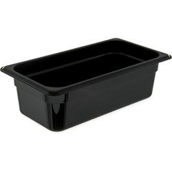 Carlisle 3066103 StorpPlus Third Size Food Pan, Polycarbonate, 4" Deep, Black