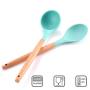 Silicone Kitchenware - 9-Piece Set of Silicone Kitchenware With Wooden Handle, Non-Stick Silicone Kitchen Cutlery Set, 9-piece set